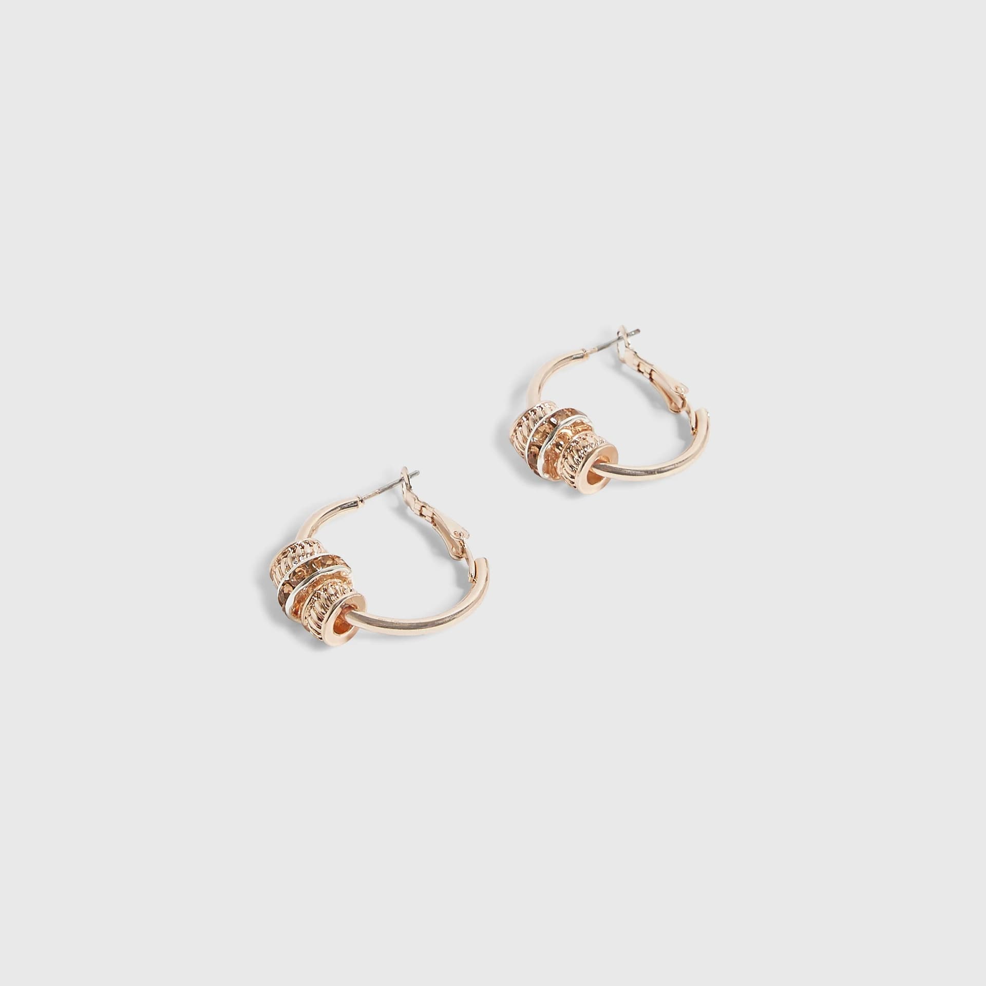 River Island River Island Womens Rose Gold Charm Hoop Earrings