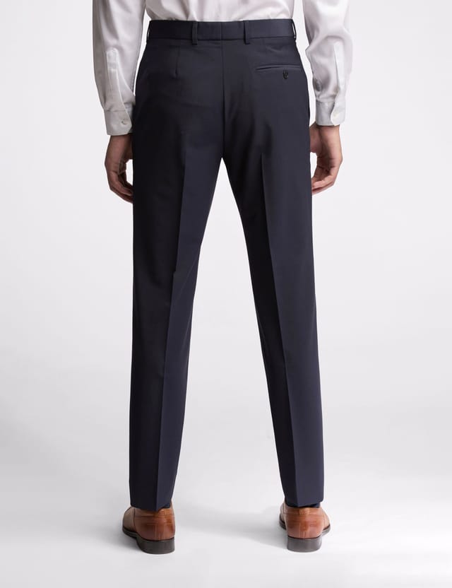 Ted Baker Ted Baker Men's Flat Fronted Slim Fit Suit Trousers in Navy - 2