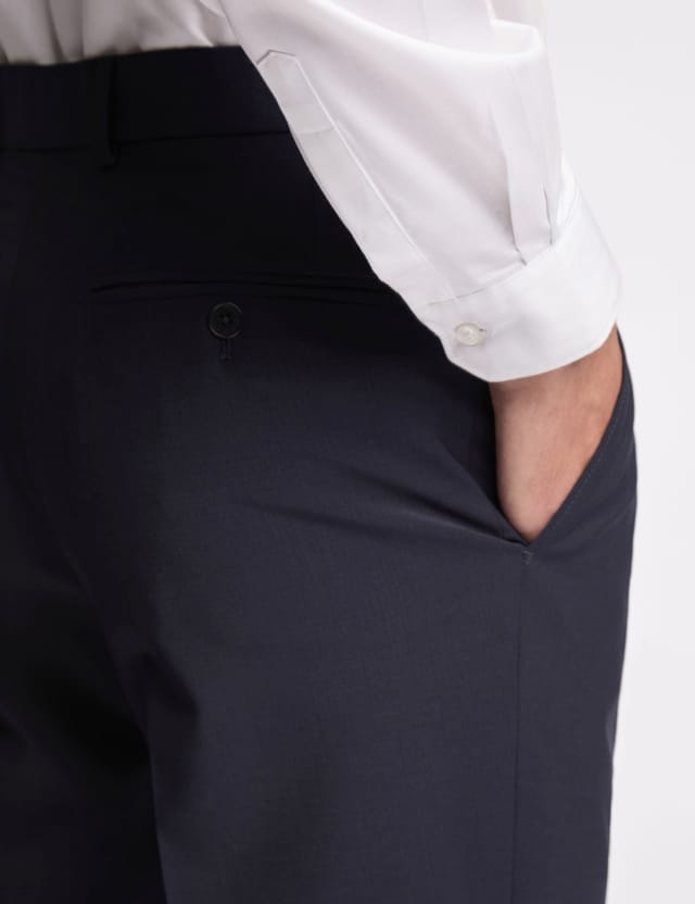 Ted Baker Ted Baker Men's Flat Fronted Slim Fit Suit Trousers in Navy - 3