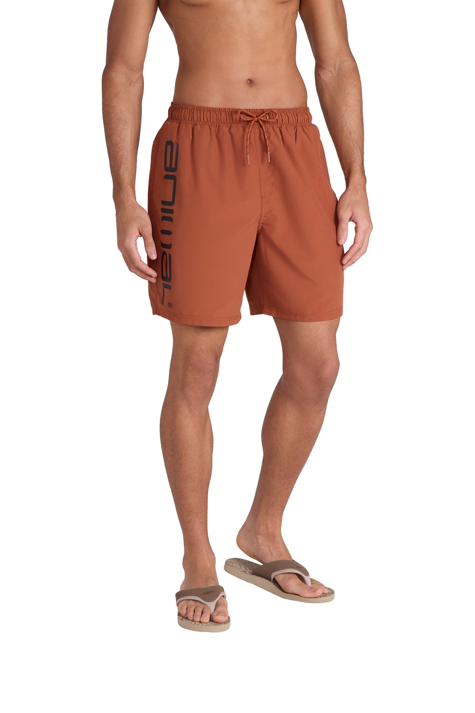 Animal Animal Men's 'Deep Dive' Lightweight Elastic Waist Quick Dry Beach Boardshorts in Orange - 4
