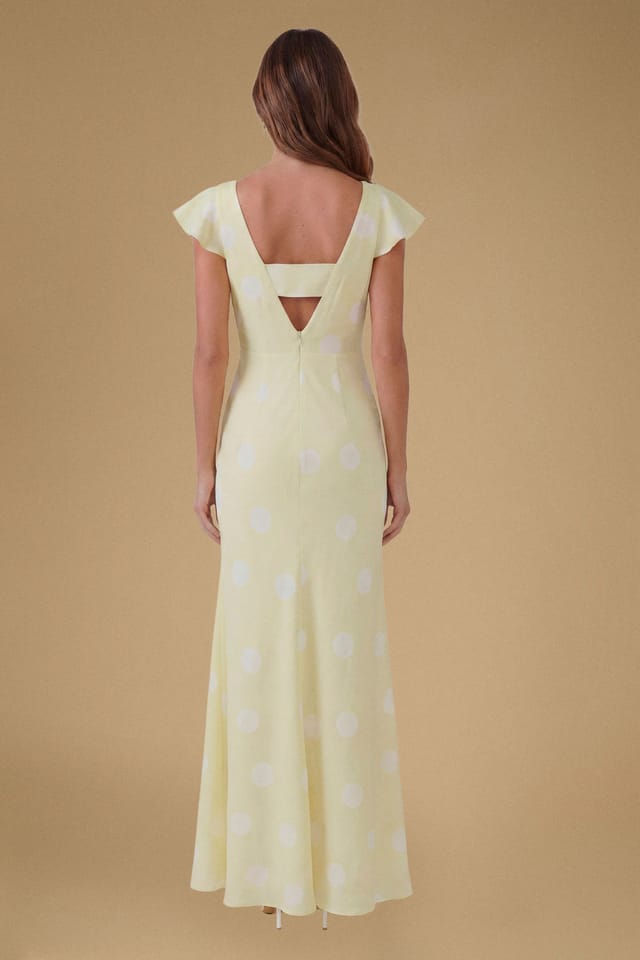 Oasis Oasis Women's Polkadot Crepe Maxi Dress in Lemon - 3