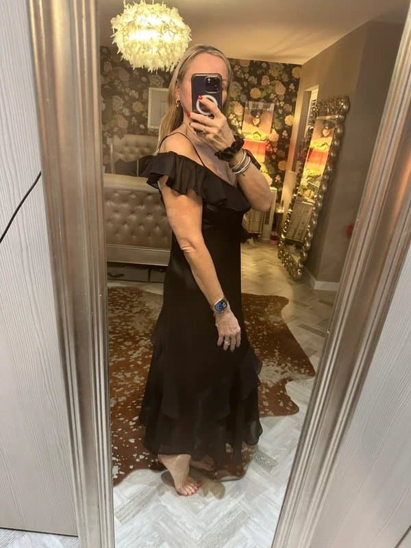 Never Fully Dressed Never fully Dressed silky dress with sheer panel at the bottom size 14