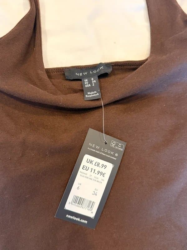 New Look Brown halter neck top