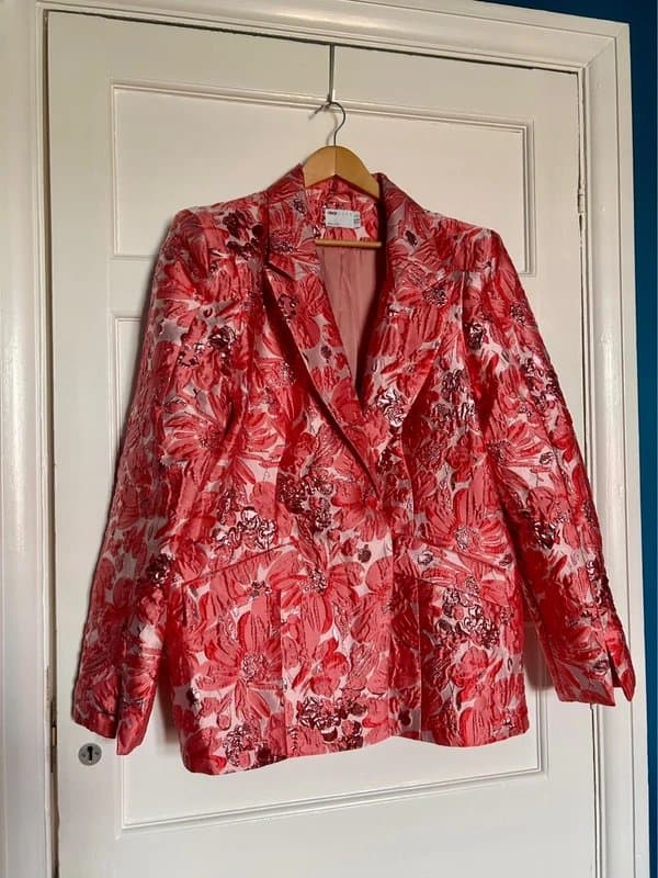 ASOS Stunning UK 24 pink jacquard jacket ASOS Luxe