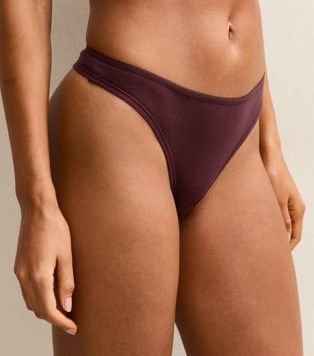 New Look Women's Red Cotton Ruched Thong New Look - 2