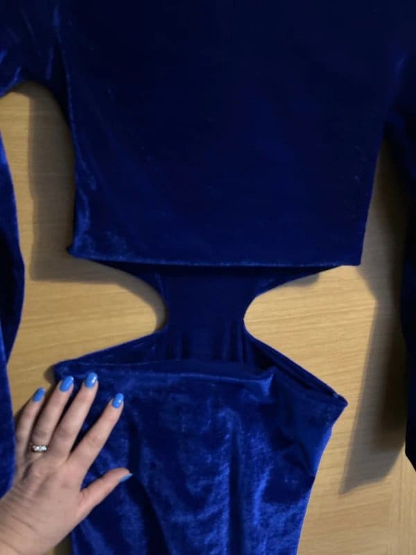ASOS Blue Velvet Bodycon Dress
