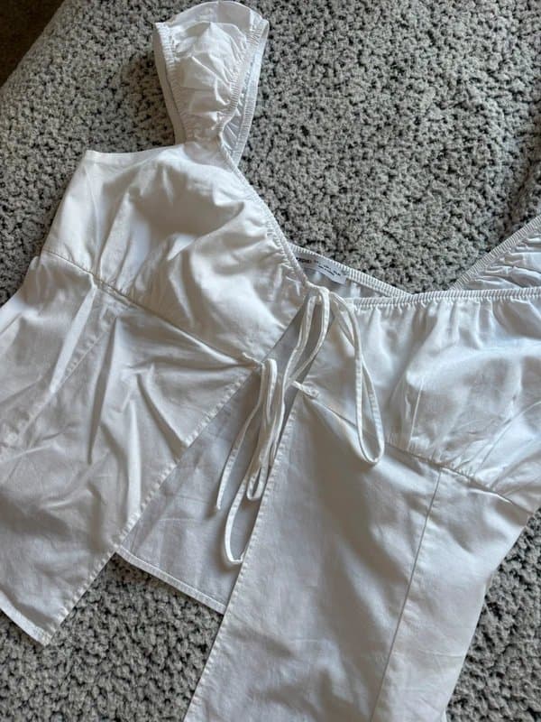 Bershka Bershka - White tie cami top