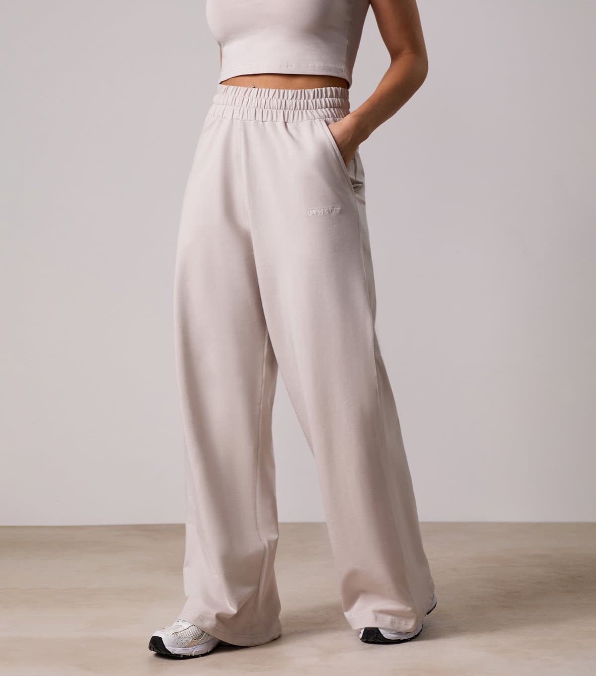 Gym King Gym King Light Grey Jersey Straight Leg Joggers