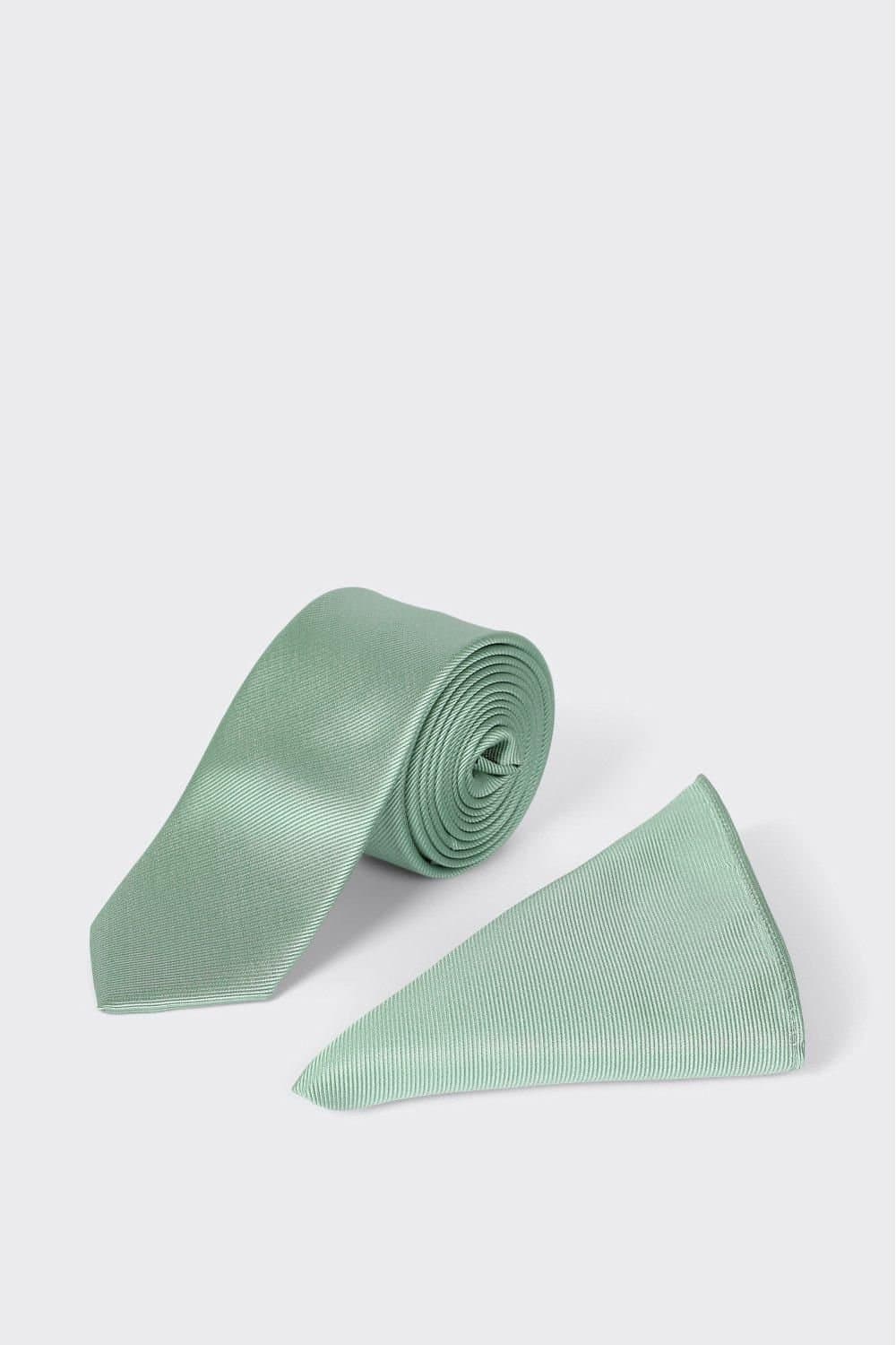 Burton Burton Men's Sage Tie & Pocket Square Set