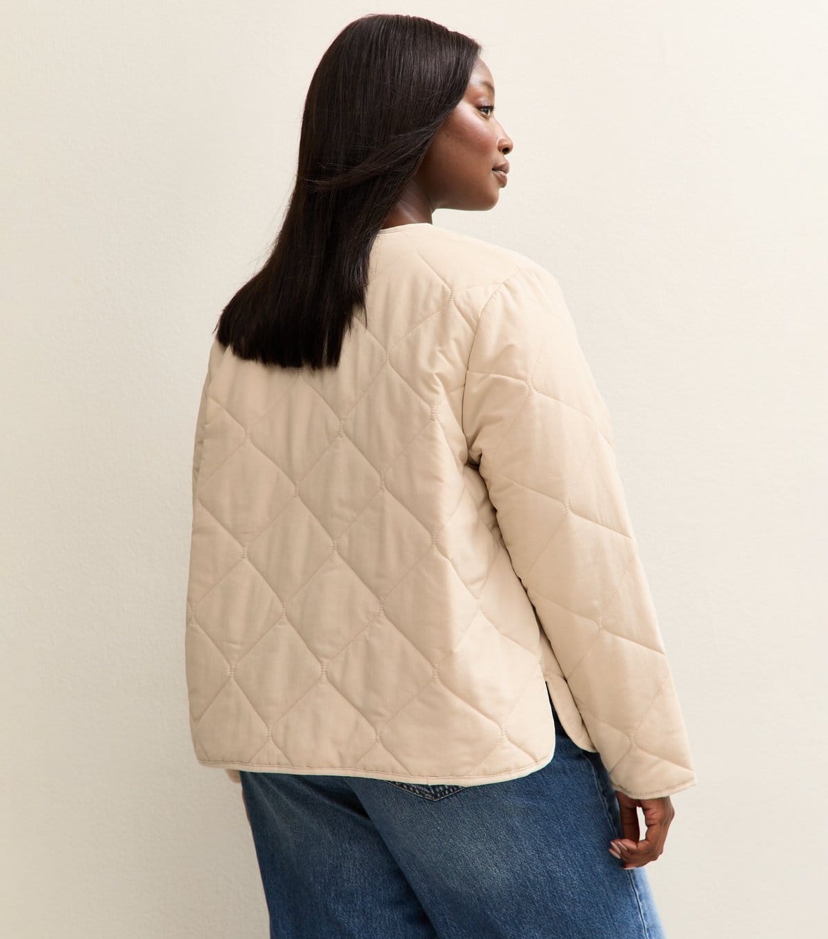 New Look Women's Plus Size Stone Quilted Padded Jacket Curves New Look - 4