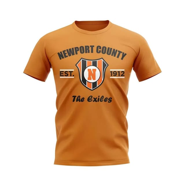 Newport County Newport County Men's Personalised Established Football T-Shirt in Orange - 2