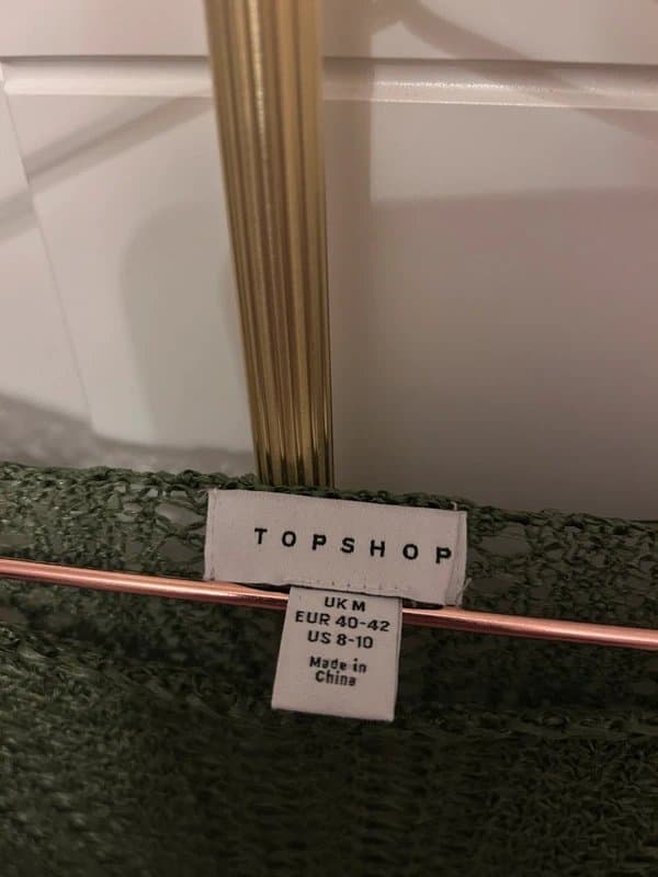 Topshop Topshop Green Crochet Long Sleeve Top