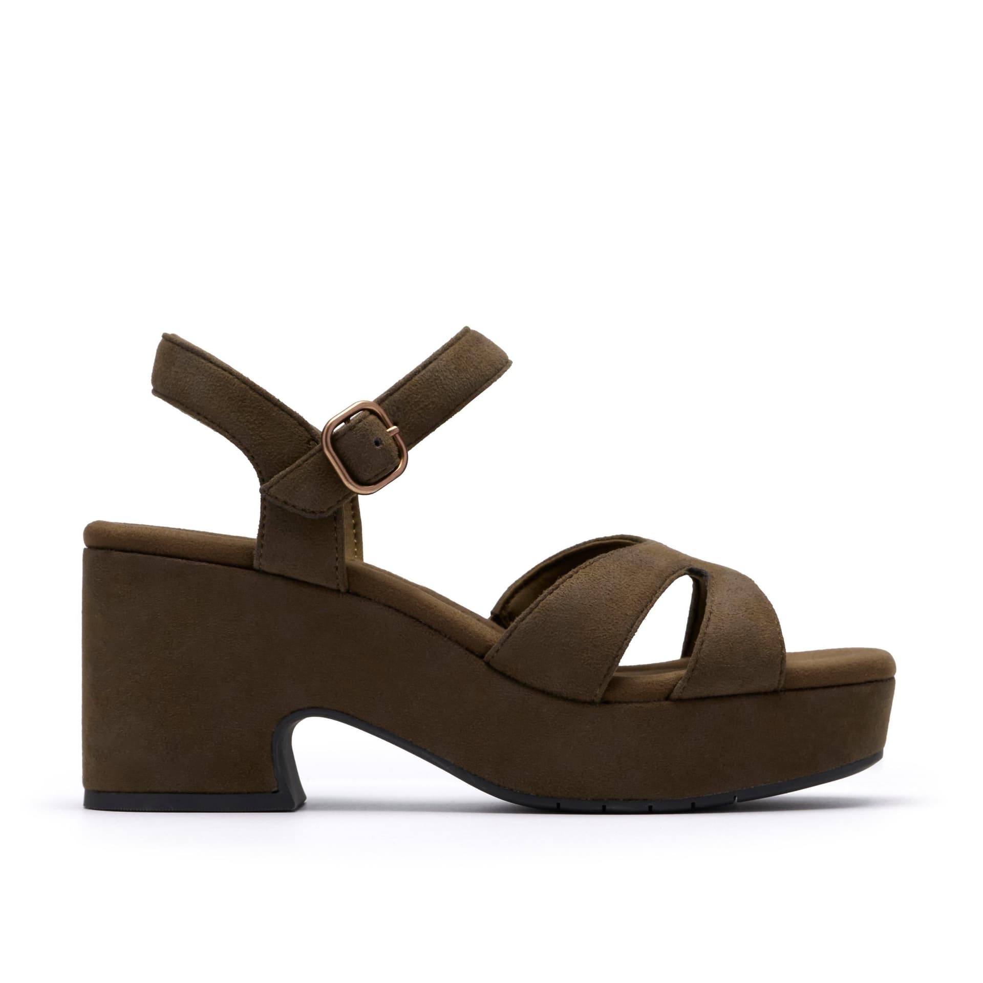 Clarks Clarks Women's Nerisa Twist Dark Olive Heeled Sandals