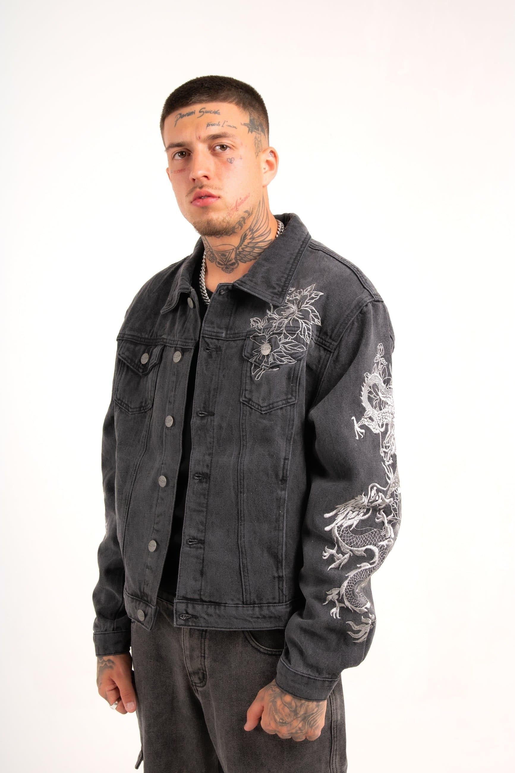 Liquor N Poker Liquor N Poker Washed Black Oversized Denim Jacket