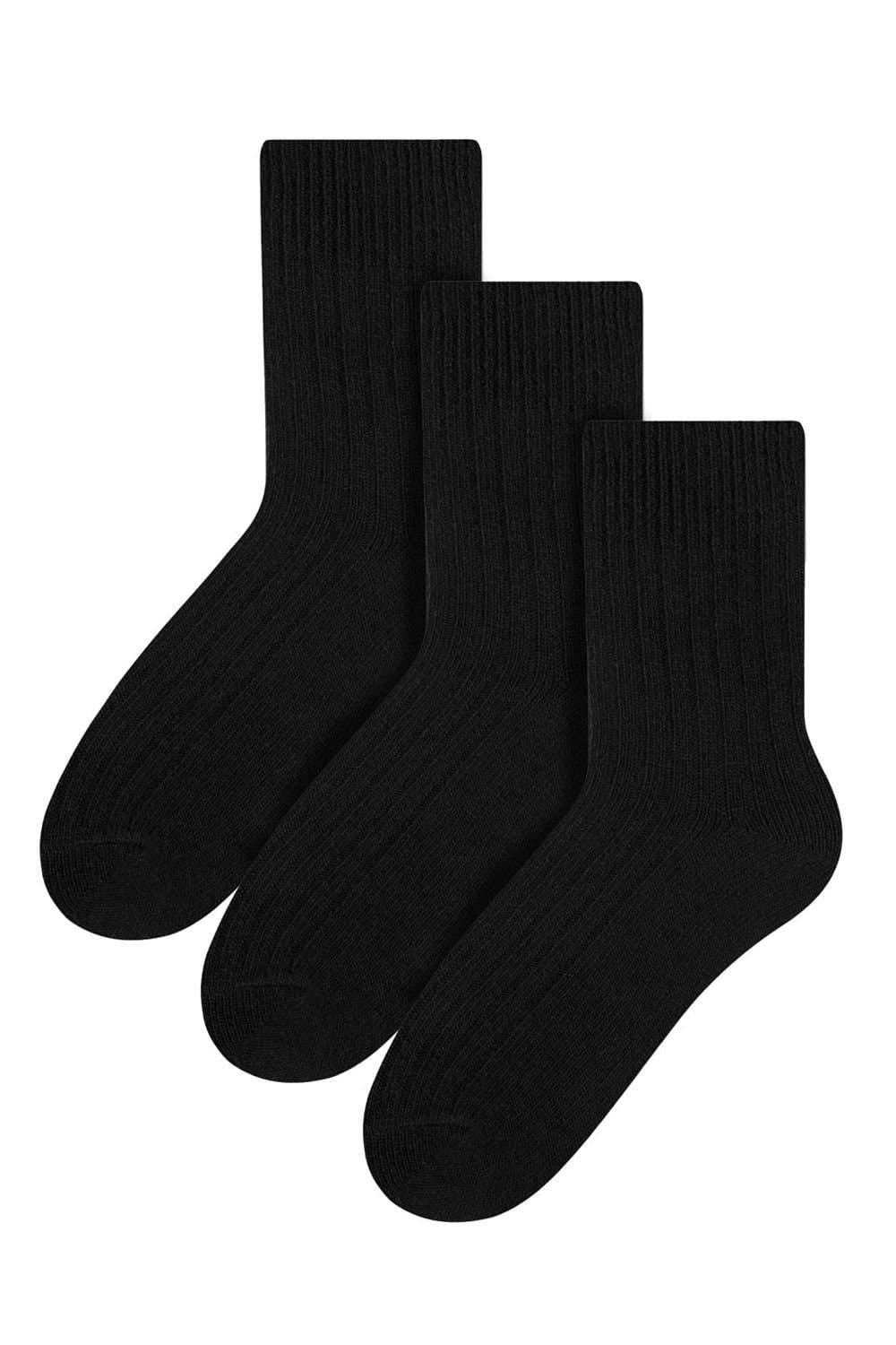 Steven Steven Men's 3 Pack Warm Wool Dress Socks in Black