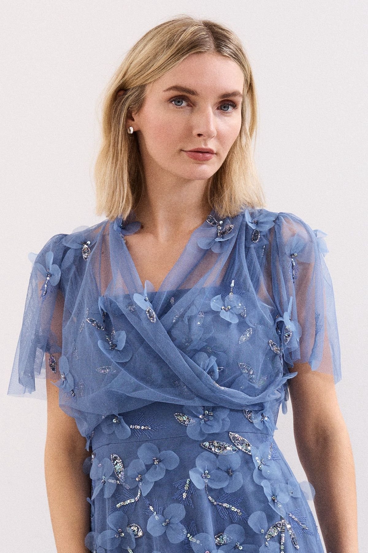 Phase Eight Phase Eight Women's Azera Cropped Cover Up Top in Mid Blue - 1