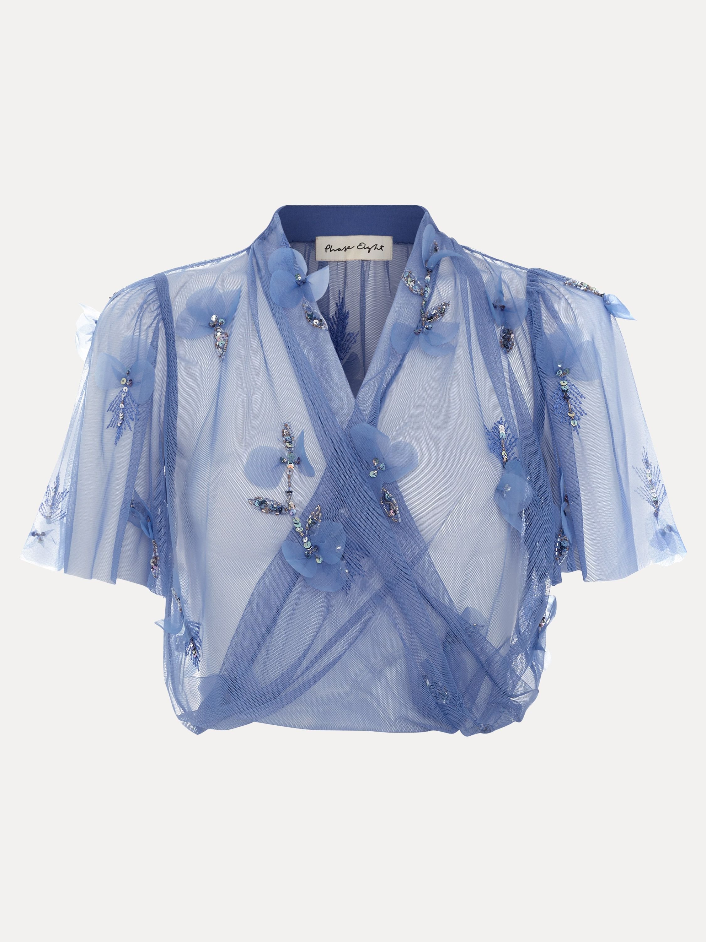 Phase Eight Phase Eight Women's Azera Cropped Cover Up Top in Mid Blue - 2