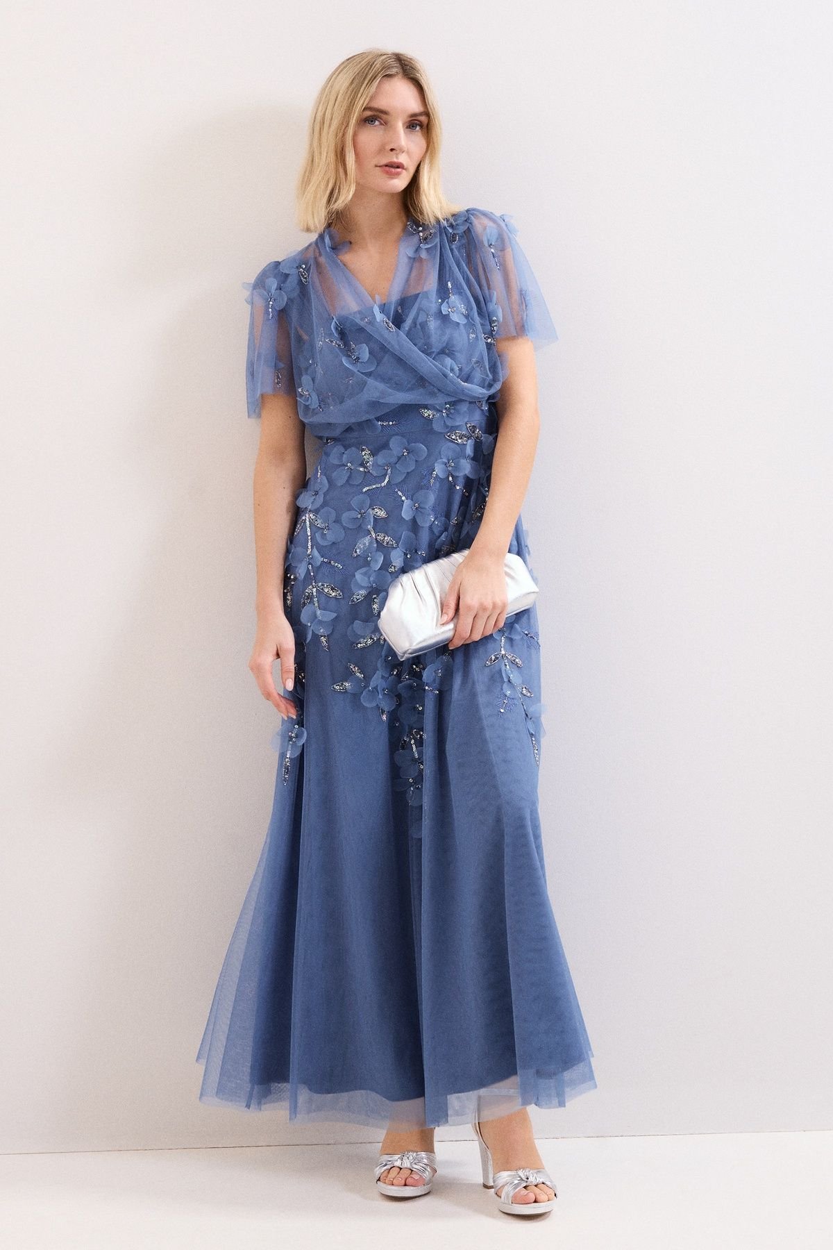 Phase Eight Phase Eight Women's Azera Cropped Cover Up Top in Mid Blue - 3