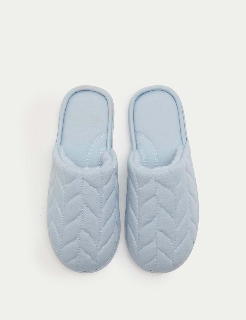 Marks & Spencer M&S Mule Slippers with Secret Support Blue - 1