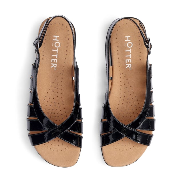 Hotter Hotter Women's Extra Wide 'Sundown' Slingback Sandals in Black - 3