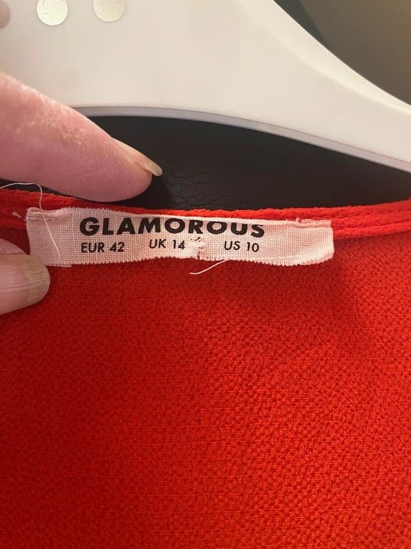 Glamorous 🌹 Glamorous Red Boho Embroidered Midi Dress - Size 14 - Aztec Aesthetic