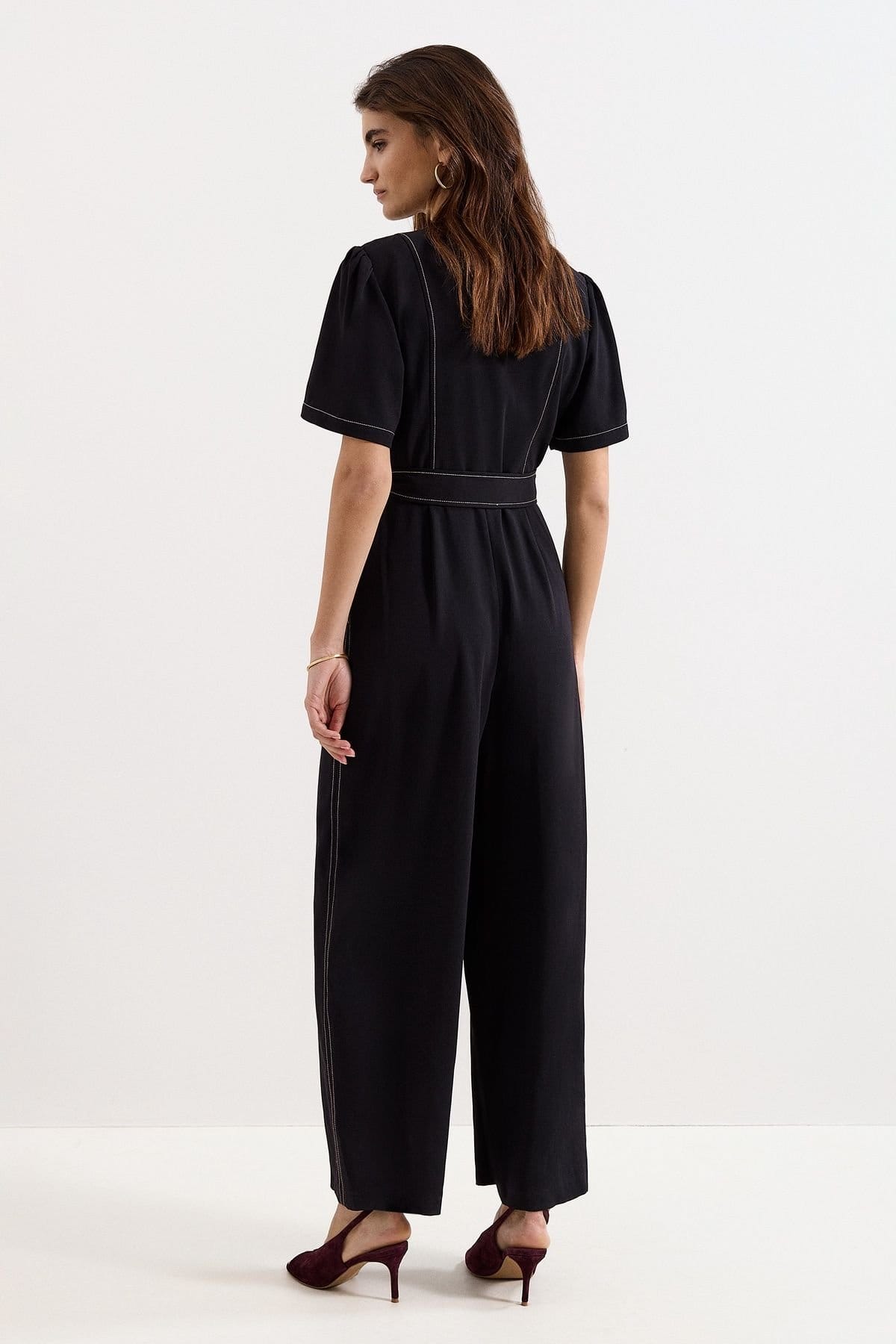 Phase Eight Phase Eight Women's Zip-Front Wide-Leg Jumpsuit in Black - 4