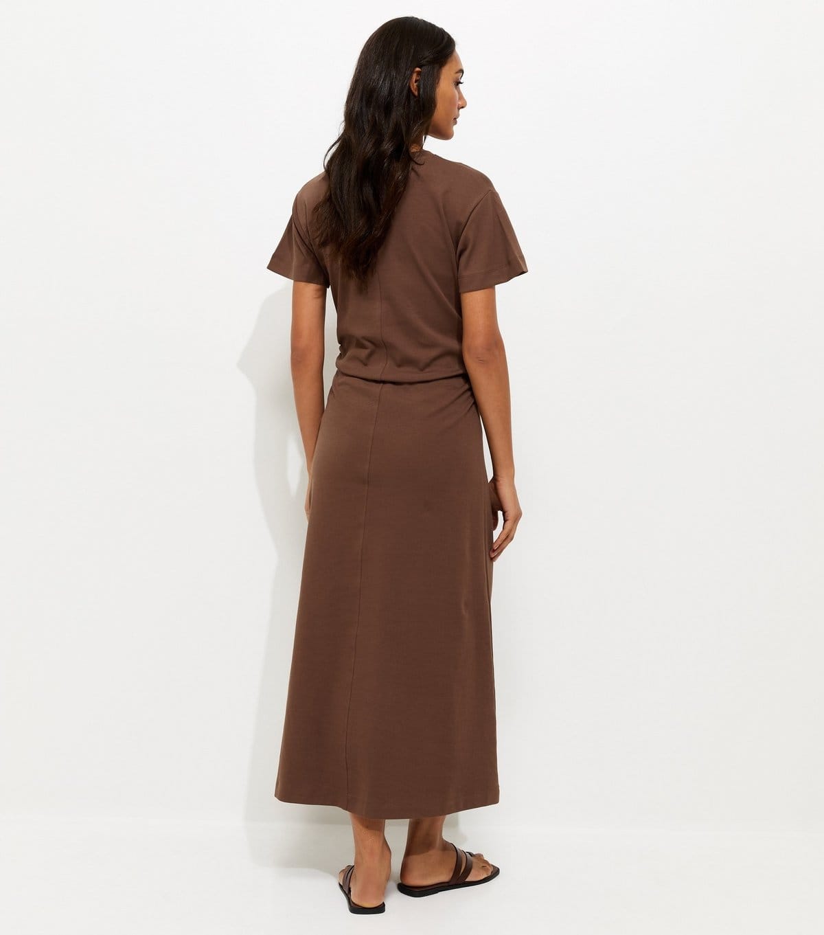 New Look Women's Maternity Dark Brown Ruched T-Shirt Midi Dress New Look - 4