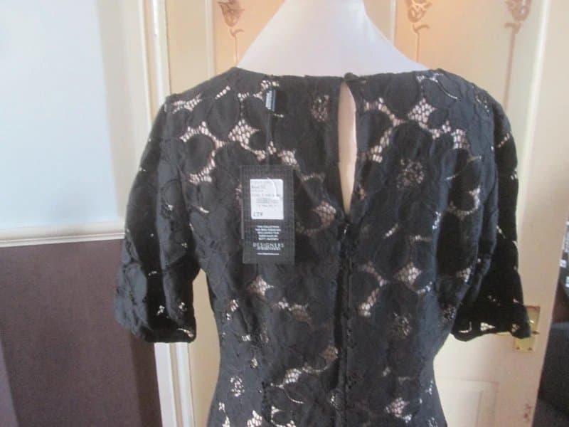 Betty Jackson. Black Betty Jackson Black size 12 lace over nude short sleeve Midi Dress Brand new with tags