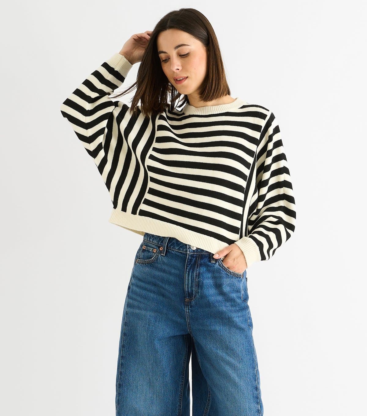 Gini London Women's Black Striped Jumper Gini London New Look