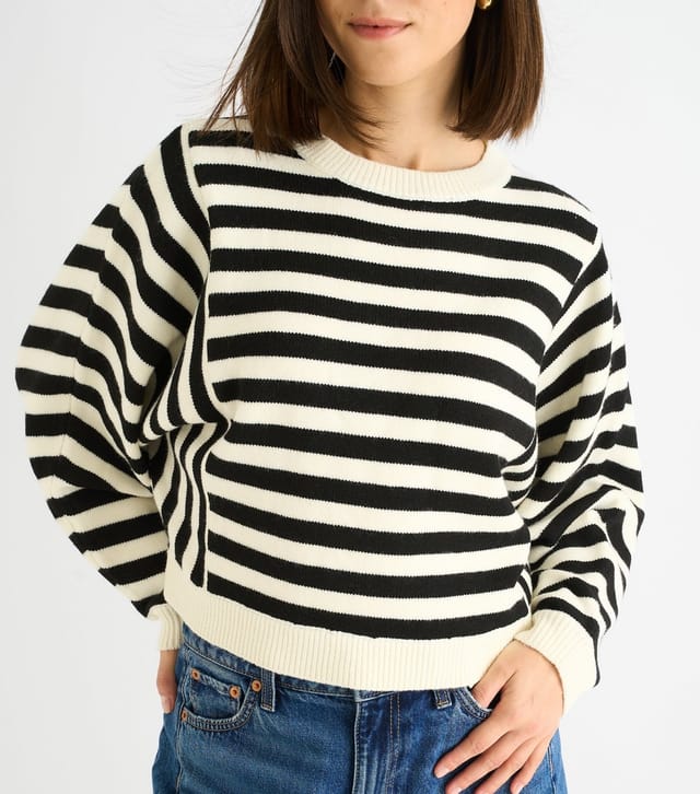 Gini London Women's Black Striped Jumper Gini London New Look - 2