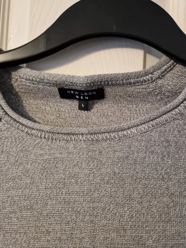 New Look Grey Crew Neck Roll Collar Jumper