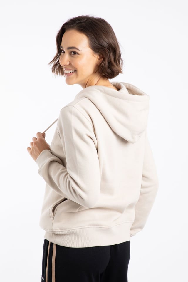 Weird Fish Weird Fish Women's Phoebe Embroidered Graphic Sweatshirt Hoodie in Light Brown - 3