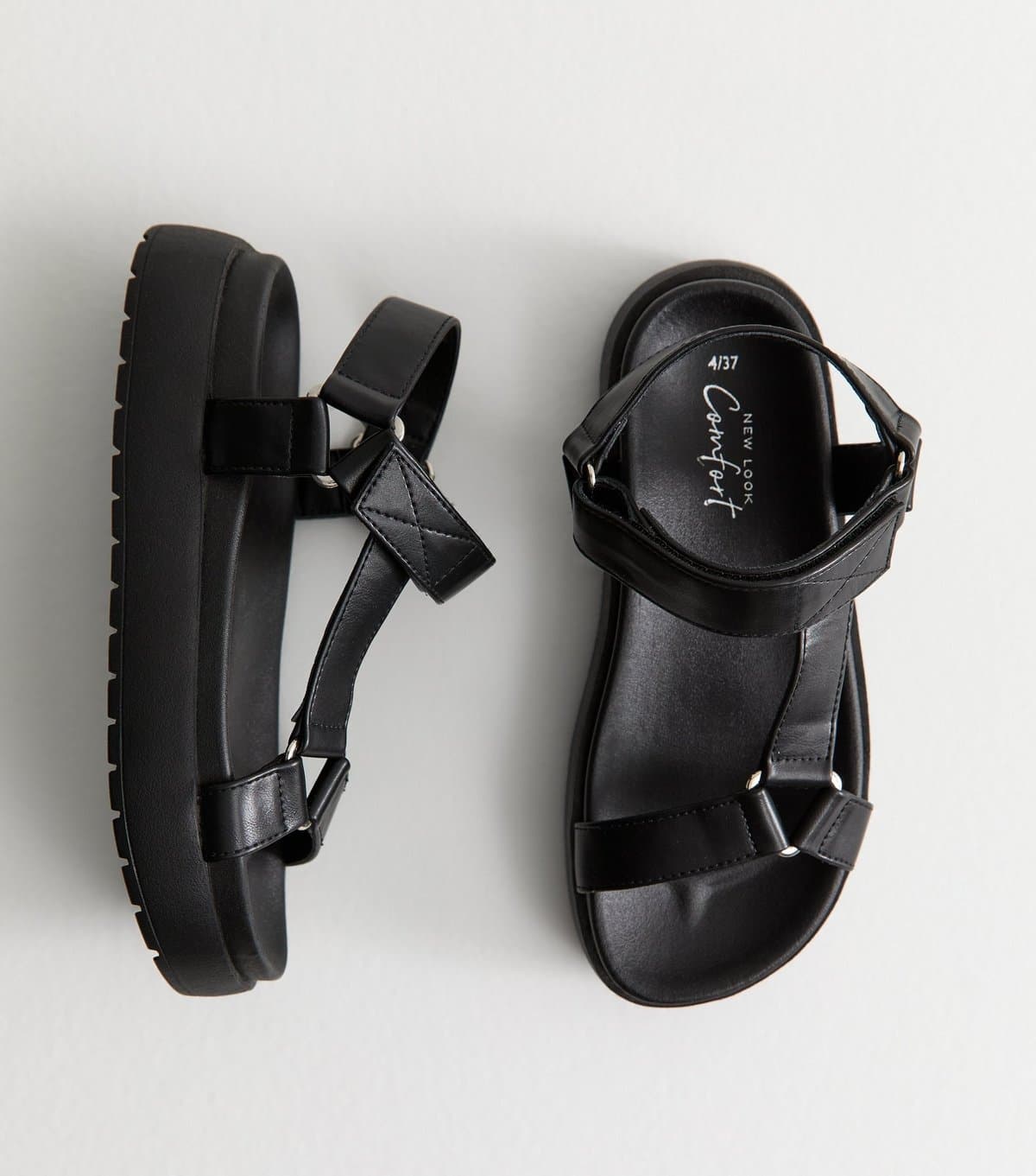 New Look New Look Black Faux Leather Platform Sandals