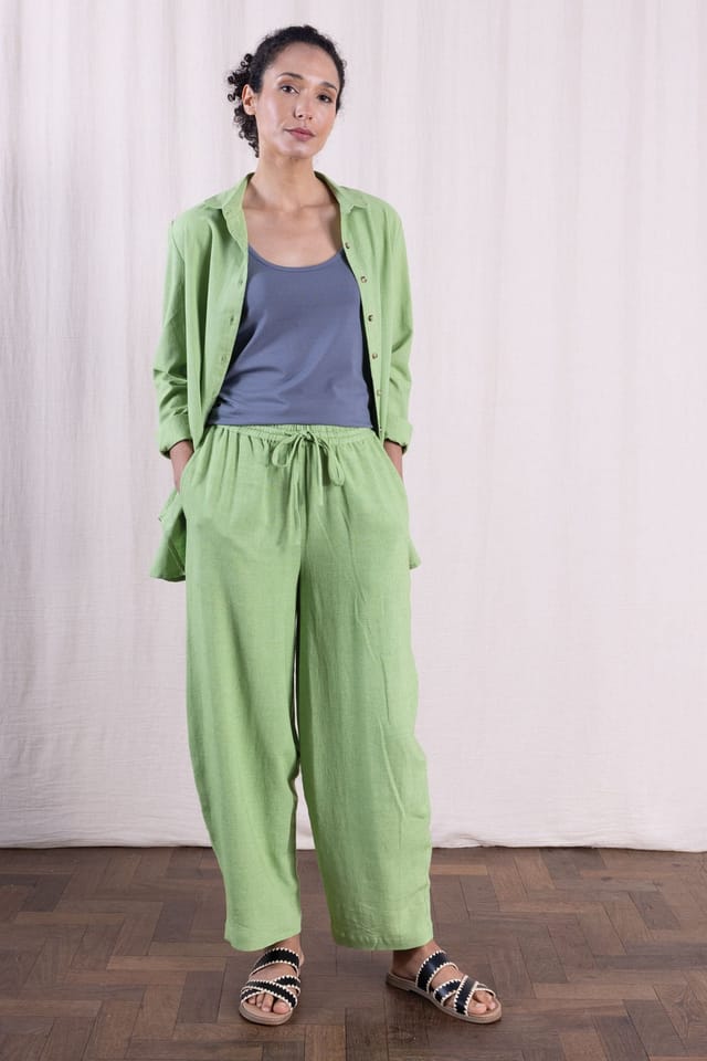 Nomads Clothing Nomads Clothing Women's Women Cotton Slub Shirt in Light Green - 2