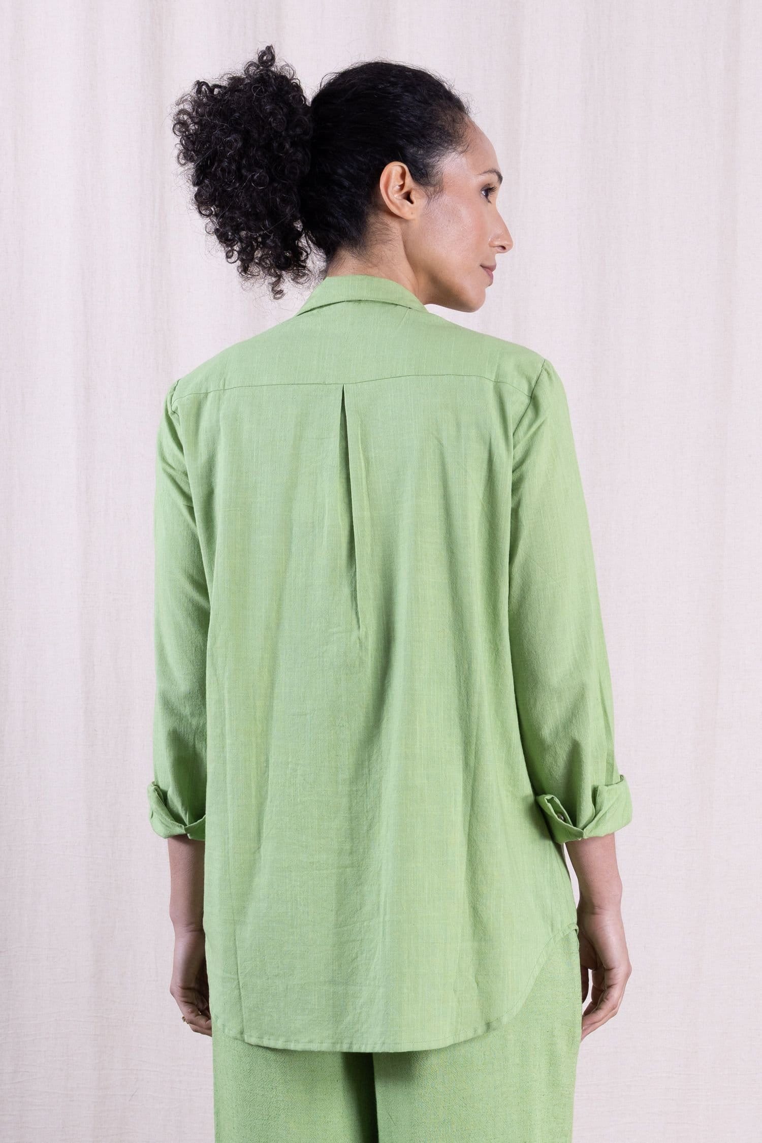 Nomads Clothing Nomads Clothing Women's Women Cotton Slub Shirt in Light Green - 4