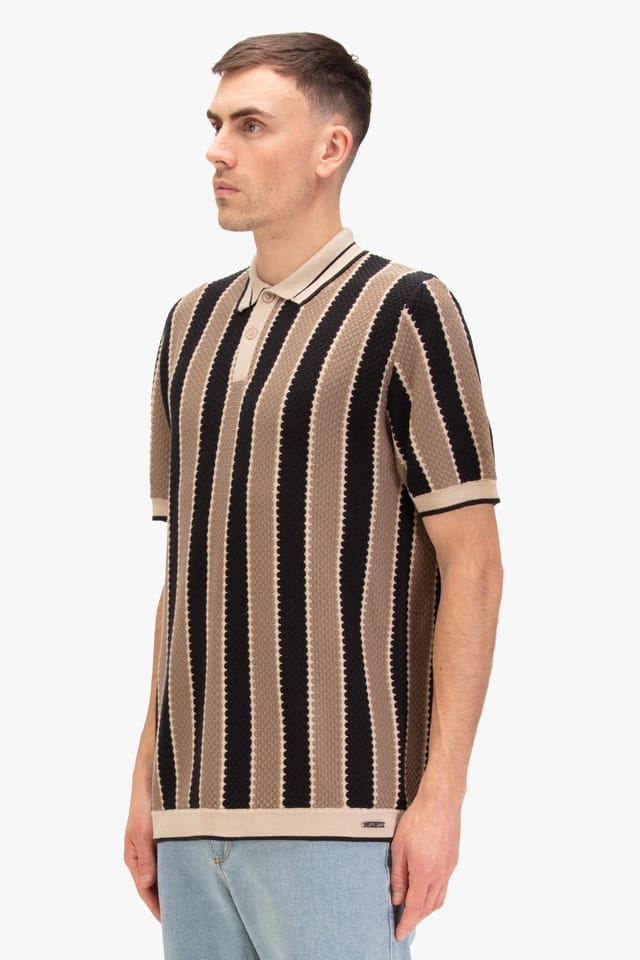 Luke 1977 Luke 1977 Men's Castletown Knitted Polo in Black - 3