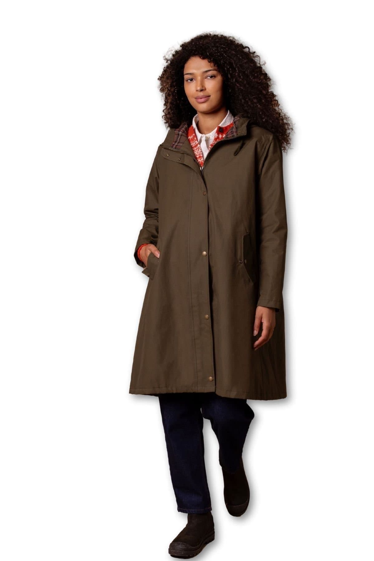 Celtic & Co Celtic & Co Olive Hooded Coat in Waxed Cotton