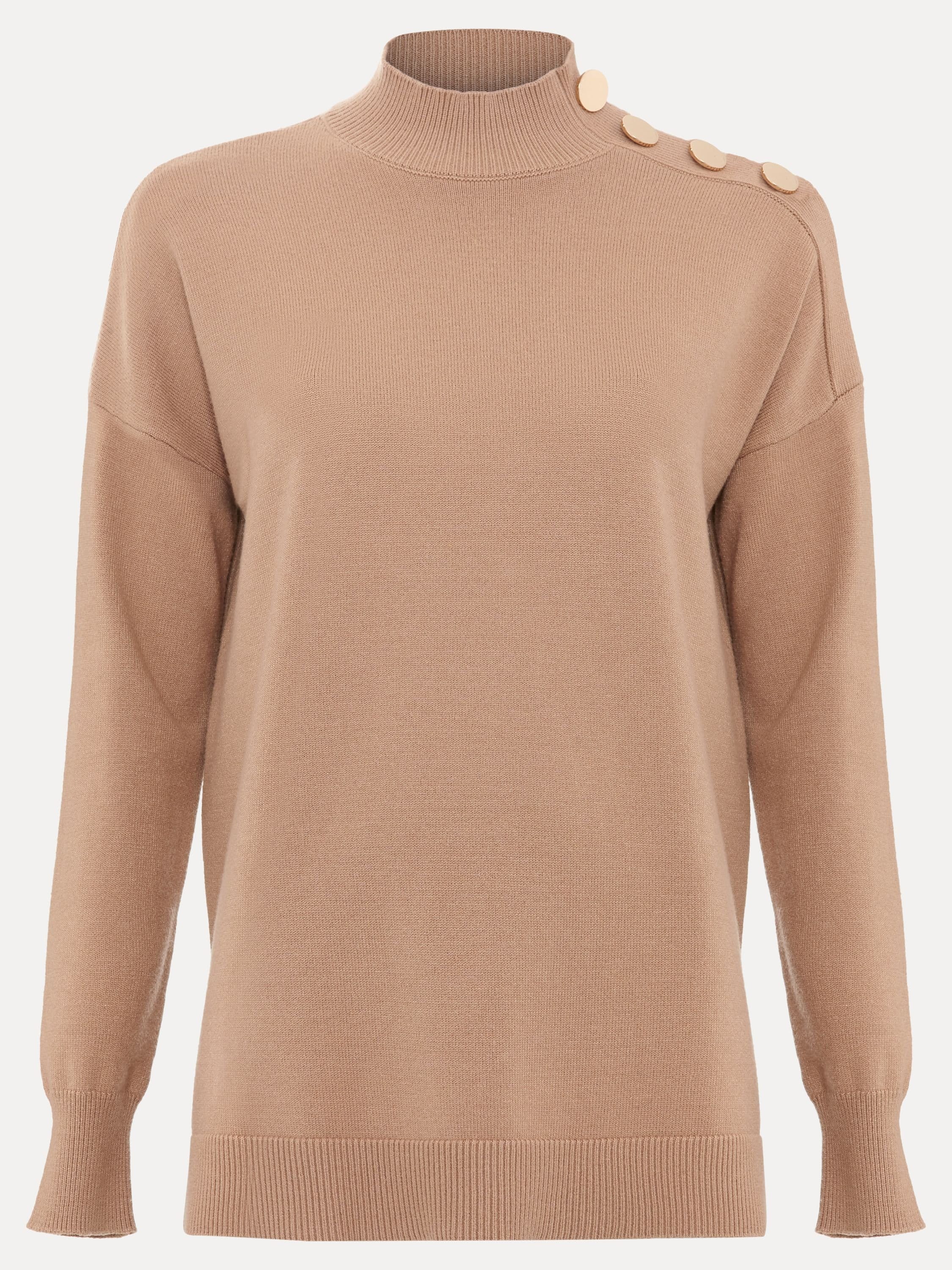 Phase Eight Phase Eight Women's Holly Button Sweater in Light Tan - 2