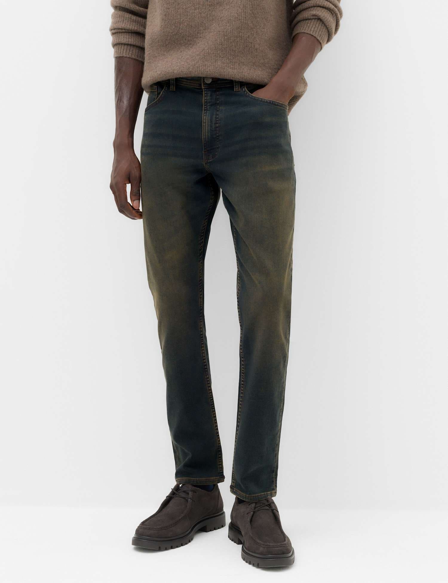 Marks & Spencer M&S Slim Fit Comfort Stretch Jeans Brown Haze