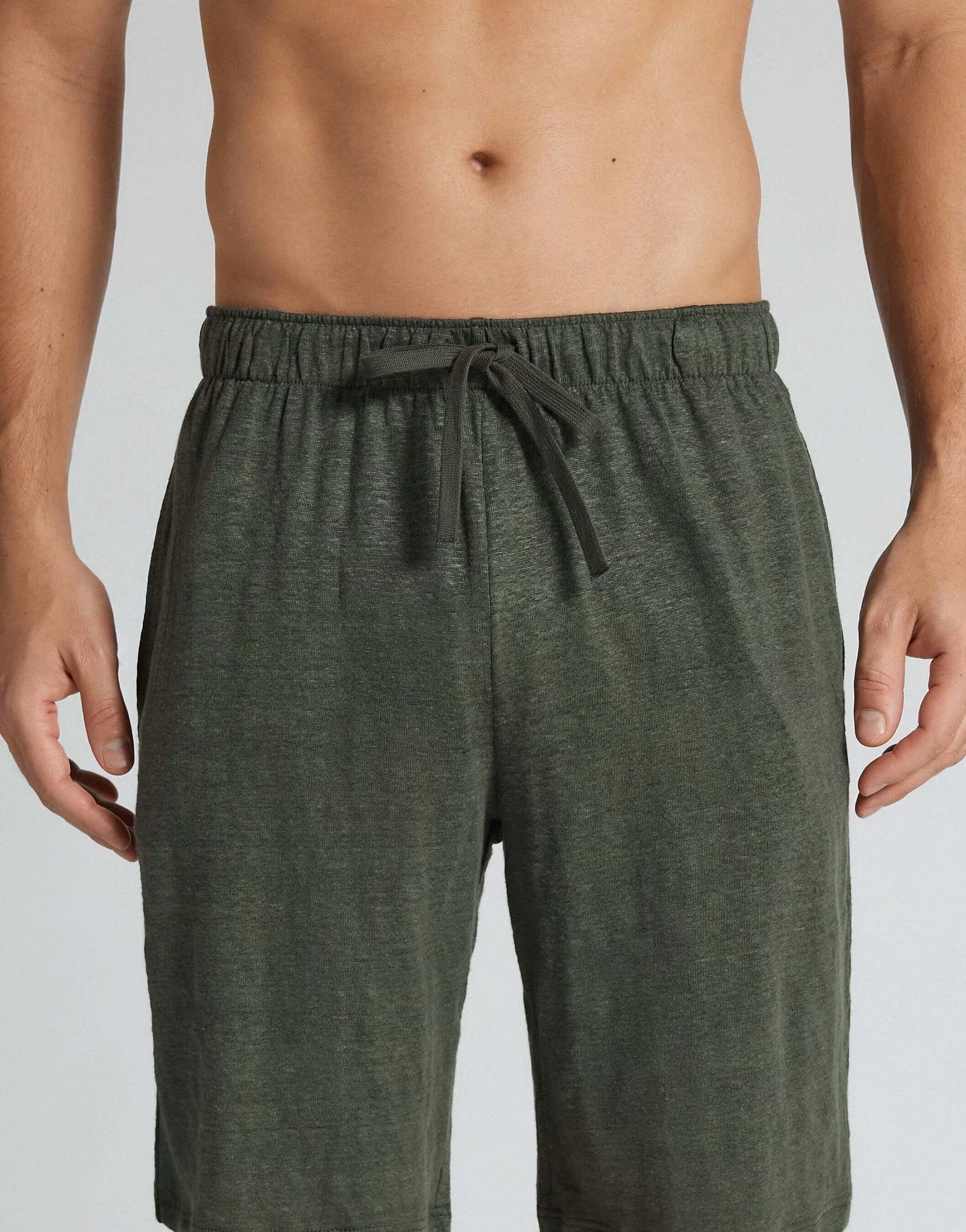 ASOS ASOS Green Linen Shorts For Men