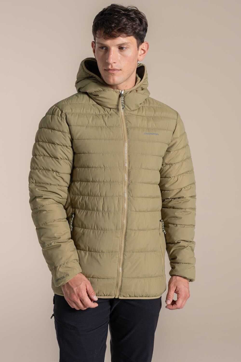 Craghoppers Craghoppers Men's Compresslite IX Hooded Water Repellent Jacket in Light Tan