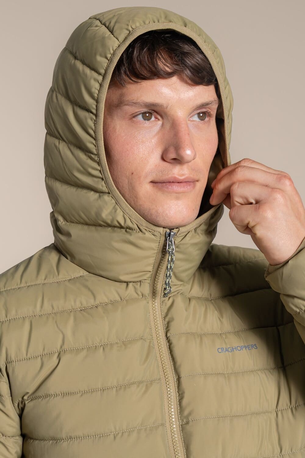 Craghoppers Craghoppers Men's Compresslite IX Hooded Water Repellent Jacket in Light Tan - 4