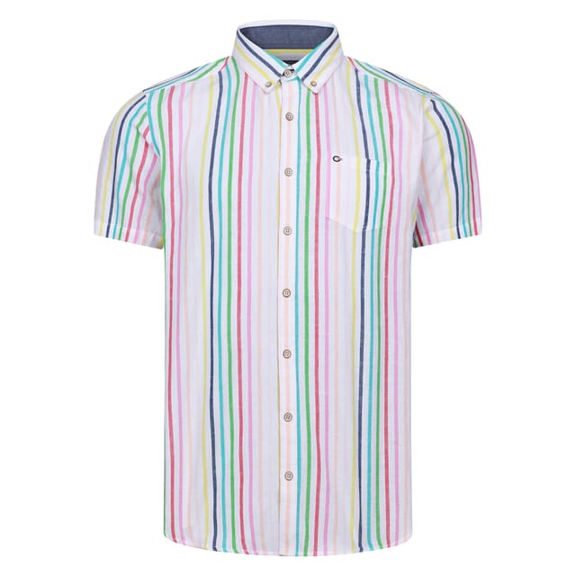 Peter Gribby Peter Gribby Men's Short Sleeve Multi Stripe Shirt - 2
