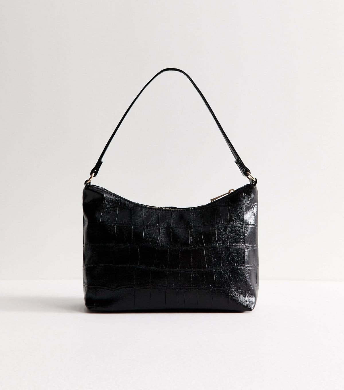 New Look Black Faux Leather Crocodile Embossed Dual Strap Mini Shoulder Bag New Look - 4