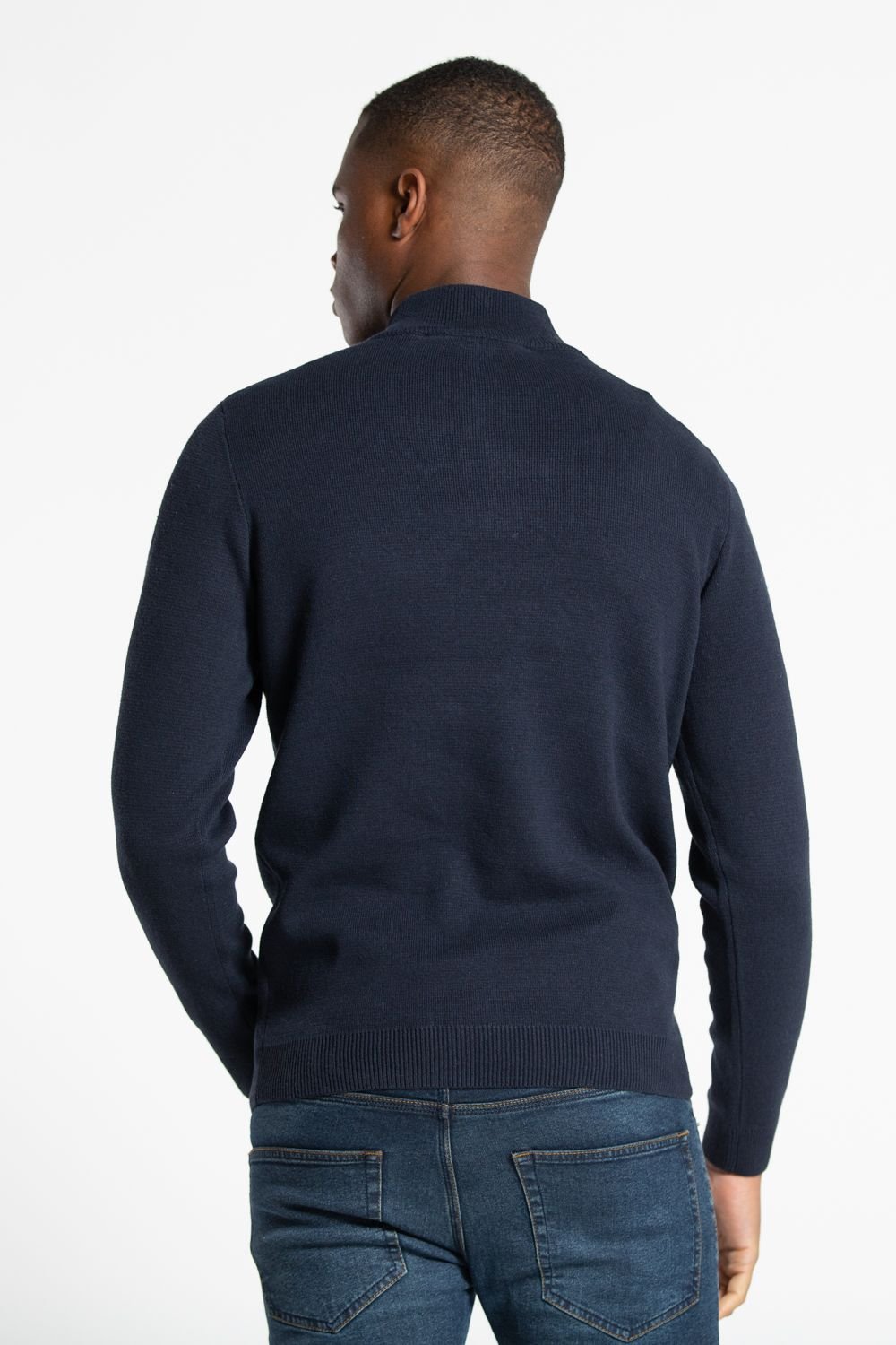 Tokyo Laundry Tokyo Laundry Men's Cotton Blend Half Milano Zip Neck Jumper in Navy - 2