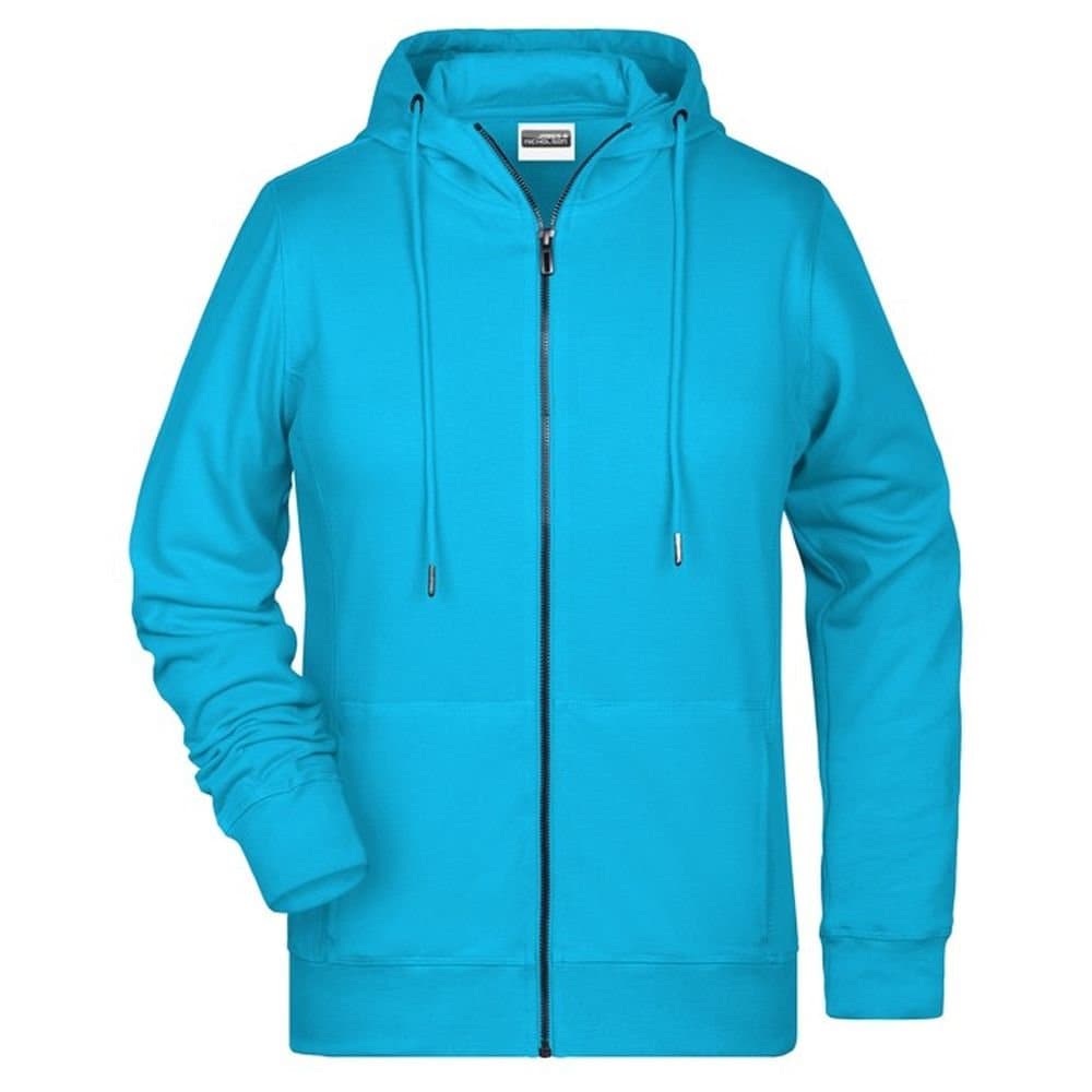 James and Nicholson James and Nicholson Women's Full Zip Hoodie in Turquoise