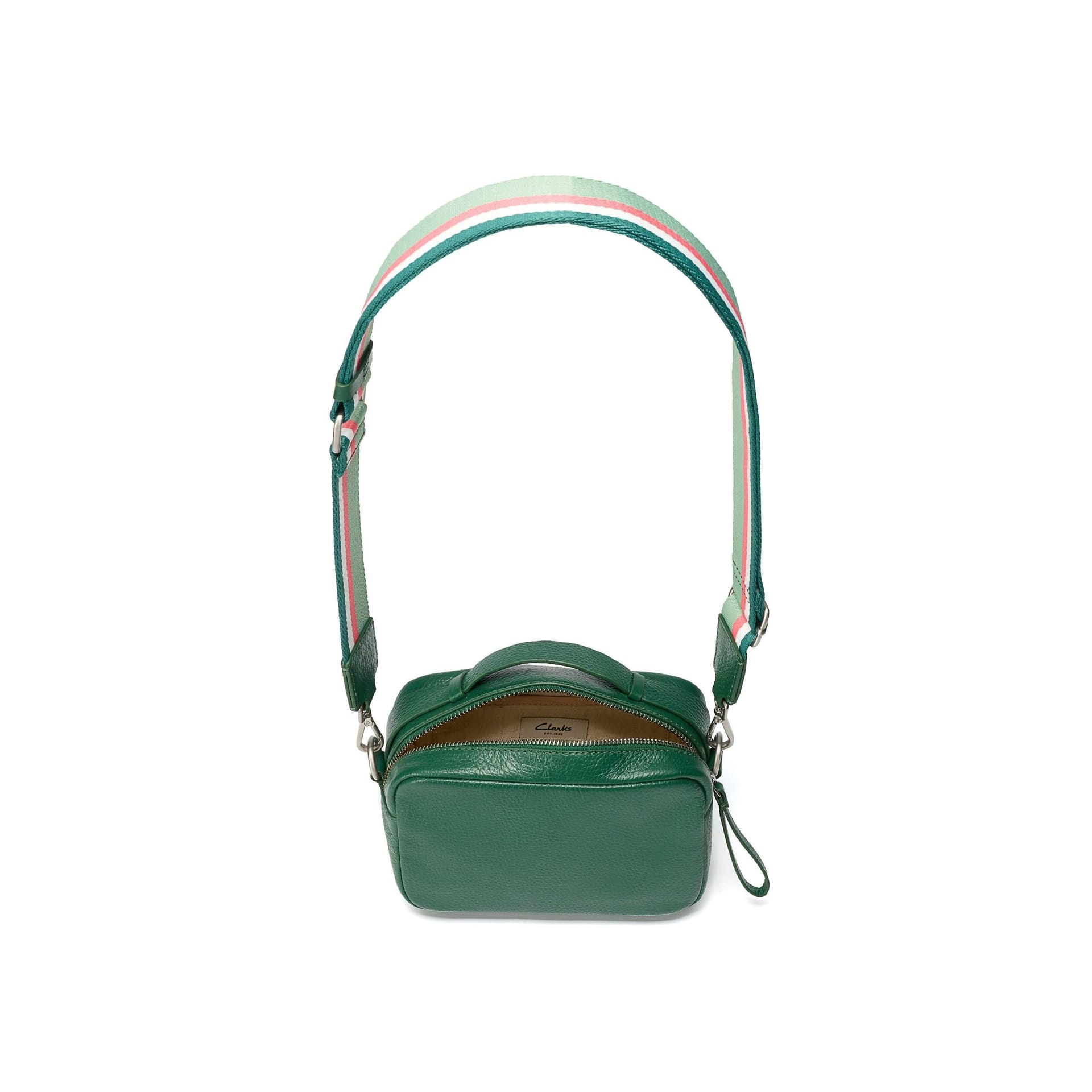 Clarks Clarks Women's Camera Cross Green Leather Shoulder Bags, Cross Body Bag - 4