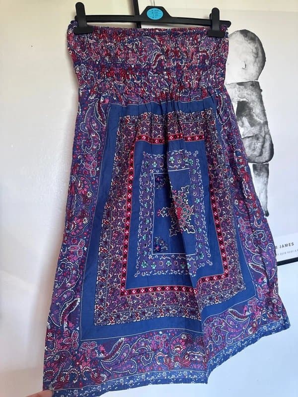 New Look Y2K size 12 new look summer dress strapless lightweight sequin embellished patterned