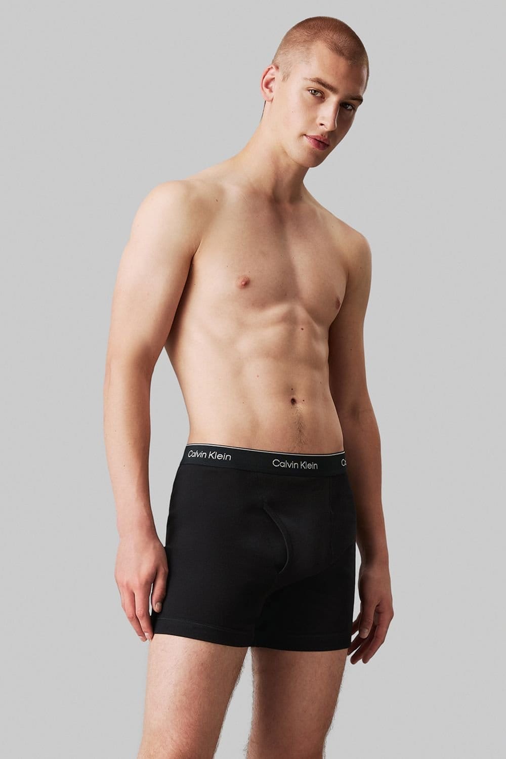Calvin Klein Men's Cotton Boxer Briefs 3 Pack - Black