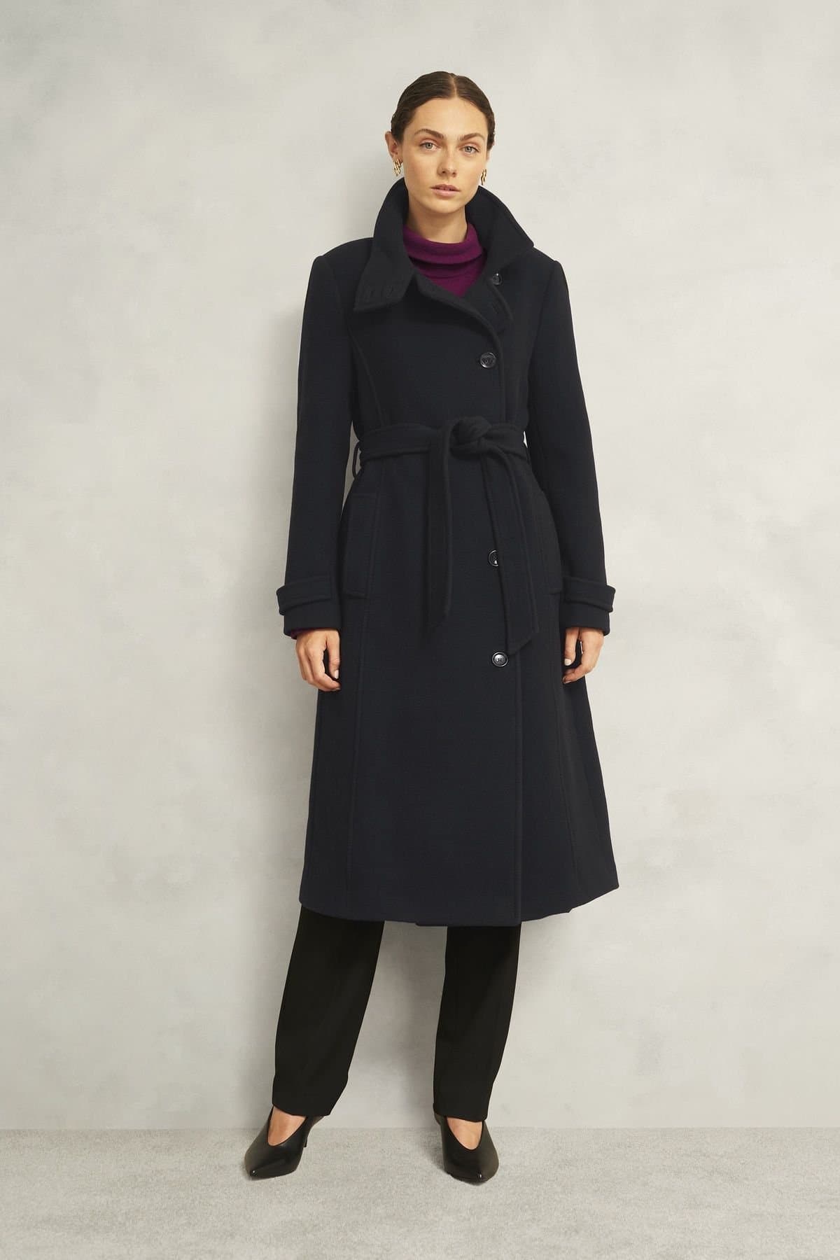 Hobbs London Hobbs London Women's Delilah Wool Blend Belted Coat in Black